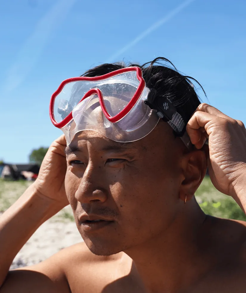 Online Watery snorkelsæt til voksne (fra 15 år) - Fraser/Coast/Delmere - Rød/sort