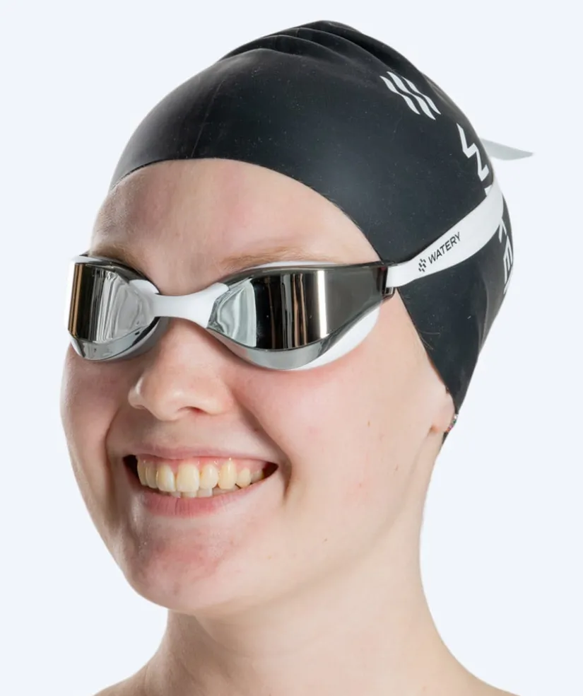 Best Watery svømmebriller - Instinct Mirror - Hvid/sølv