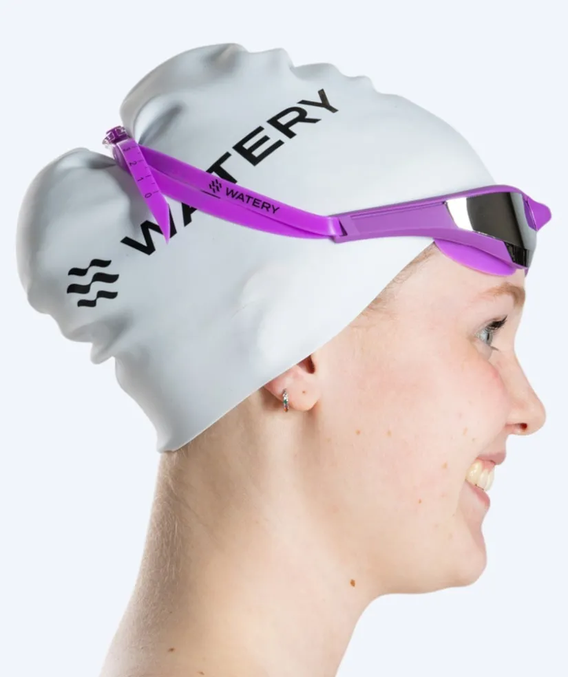 Best Watery svømmebriller - Instinct Elite Mirror - Lilla/sølv