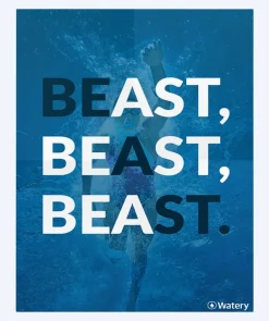 Discount Watery svømmeplakat - Be A Beast!