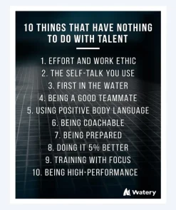 Hot Watery svømmeplakat - 10 things that have nothing to do with talent - B2