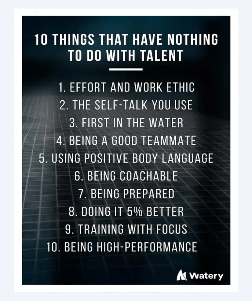 Hot Watery svømmeplakat - 10 things that have nothing to do with talent - B2