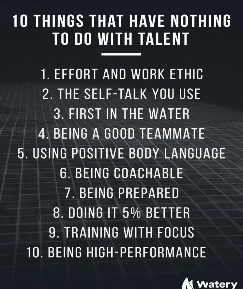 Hot Watery svømmeplakat - 10 things that have nothing to do with talent - B2