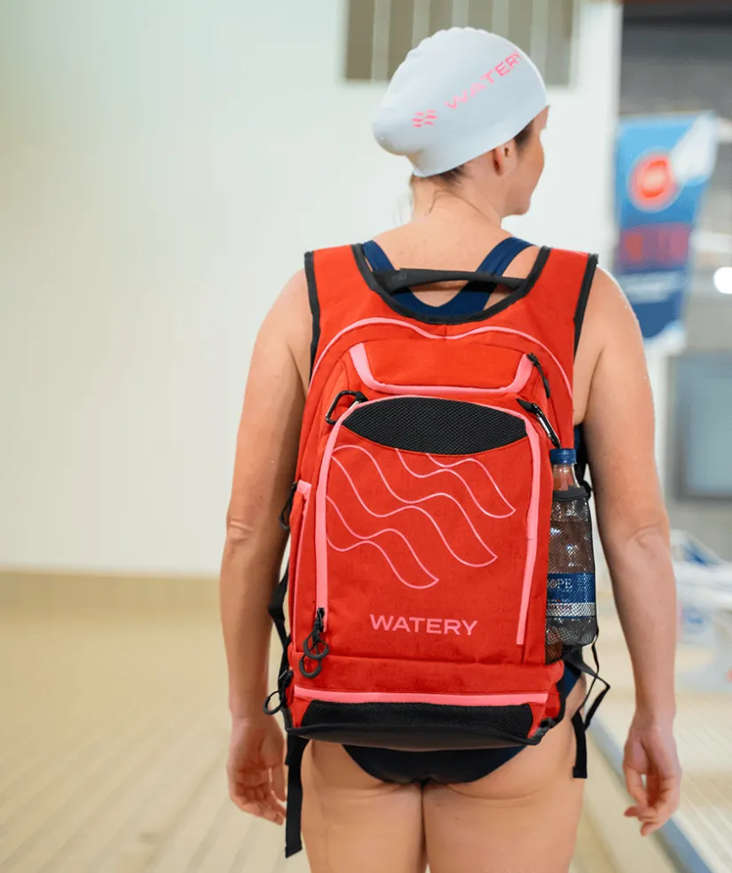 Best Watery svømmetaske - Viper Elite 45L - Rød/lyserød