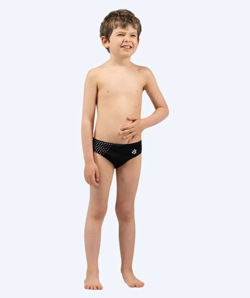 Online Watery trekantede badebukser til drenge - Budgie Eco - Black Sporty