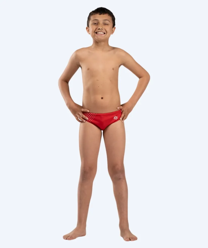 Hot Watery trekantede badebukser til drenge - Budgie Eco - Red Sporty