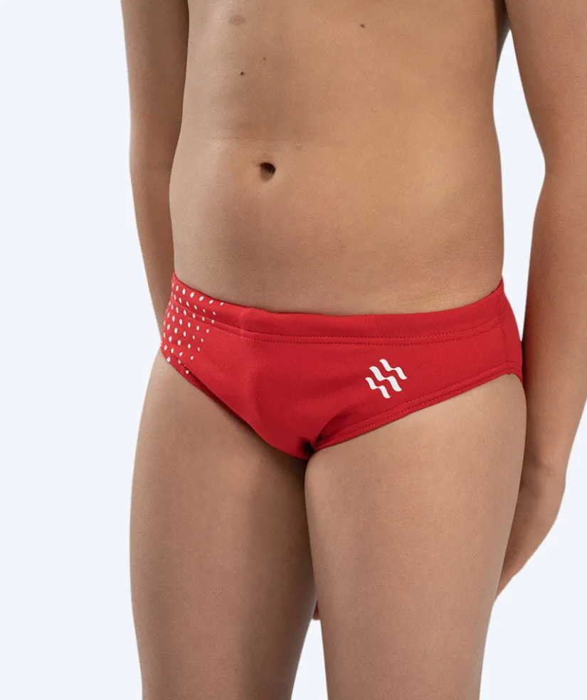 Hot Watery trekantede badebukser til drenge - Budgie Eco - Red Sporty