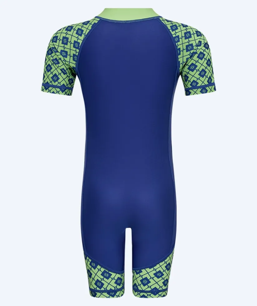 Hot Watery UV-dragt til børn - Athena Kortærmet Rashguard - Grøn/mørkeblå