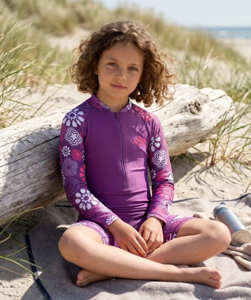 Outlet Watery UV-dragt til børn - Athena Langærmet Rashguard - Lilla