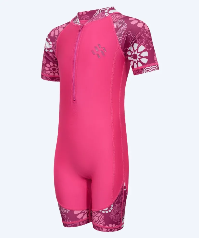 Clearance Watery UV-dragt til børn - Athena Kortærmet Rashguard - Pink