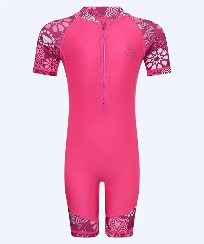 Clearance Watery UV-dragt til børn - Athena Kortærmet Rashguard - Pink