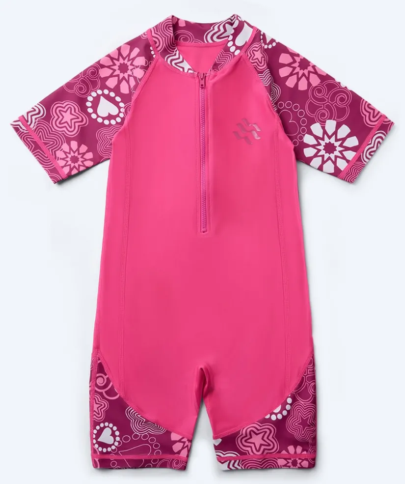 Clearance Watery UV-dragt til børn - Athena Kortærmet Rashguard - Pink