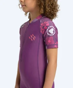 Online Watery UV-dragt til børn - Athena Kortærmet Rashguard - Lilla