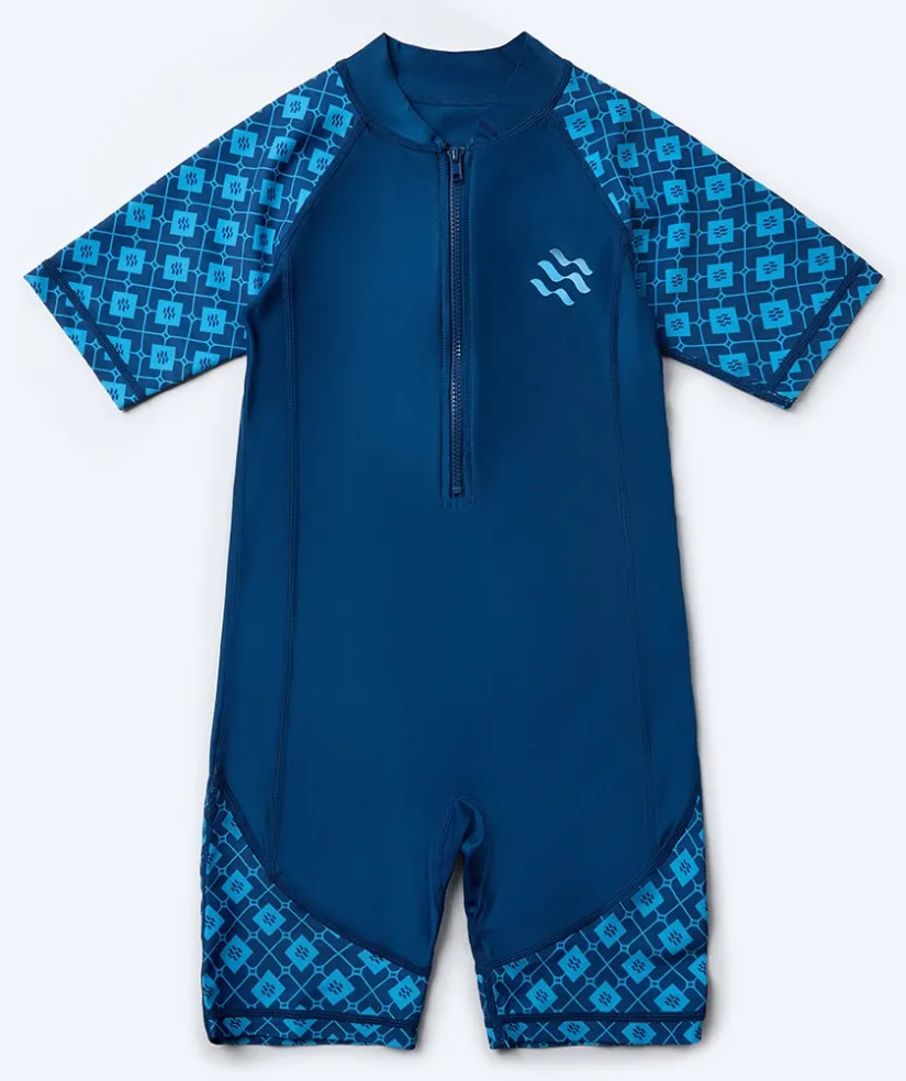 Outlet Watery UV-dragt til børn - Athena Kortærmet Rashguard - Mørkeblå