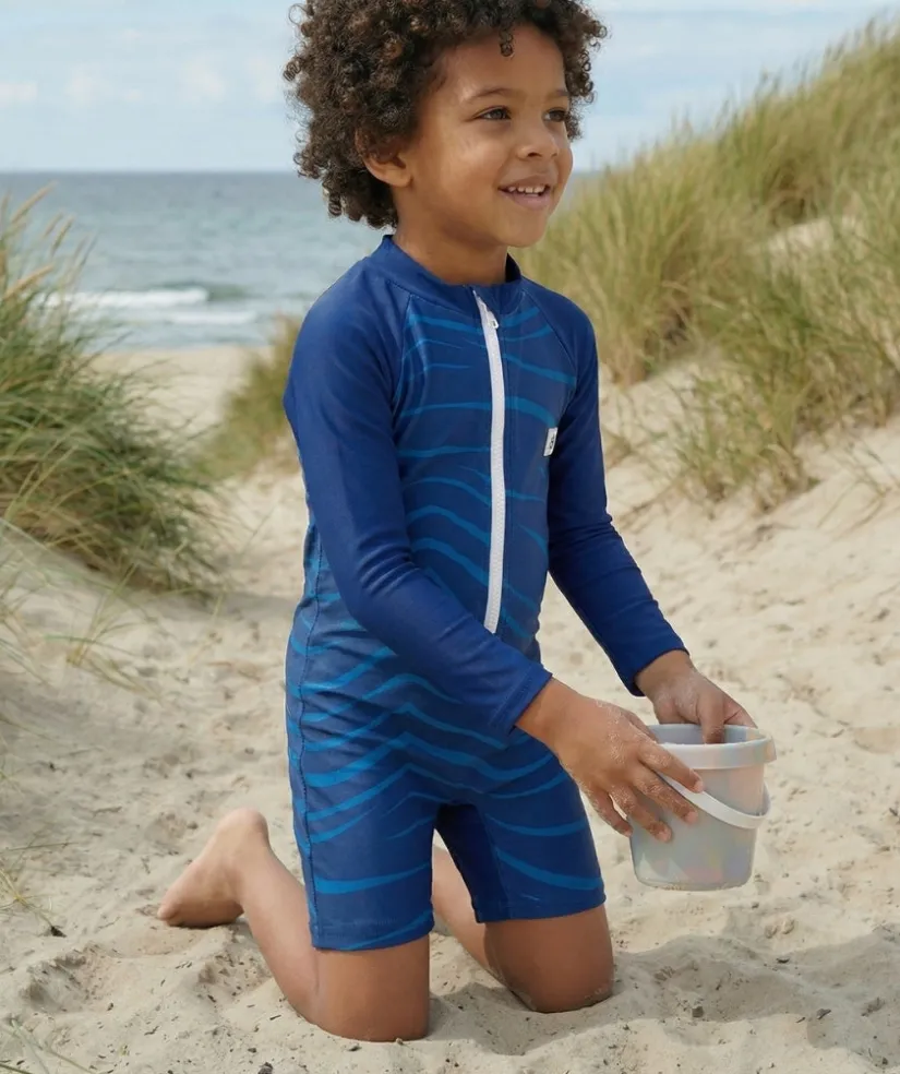 Watery UV-dragt til børn - Fjord Langærmet Rashguard - Mørkeblå