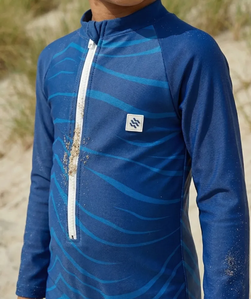 Watery UV-dragt til børn - Fjord Langærmet Rashguard - Mørkeblå