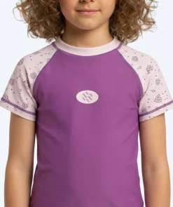 New Watery UV-trøje til børn - Brandman Kortærmet Rashguard - Pink/lilla