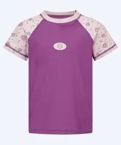 New Watery UV-trøje til børn - Brandman Kortærmet Rashguard - Pink/lilla