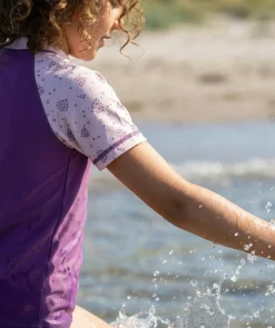 New Watery UV-trøje til børn - Brandman Kortærmet Rashguard - Pink/lilla