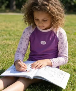 Best Watery UV-trøje til børn - Brandman Langærmet Rashguard - Pink/lilla