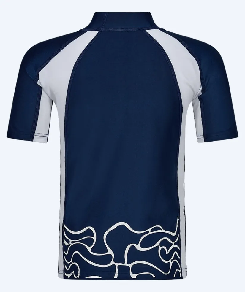 Discount Watery UV-trøje til børn - Chilton Kortærmet Rashguard - Mørkeblå/hvid