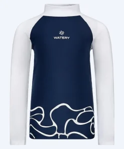 Best Watery UV-trøje til børn - Chilton Langærmet Rashguard - Mørkeblå/hvid