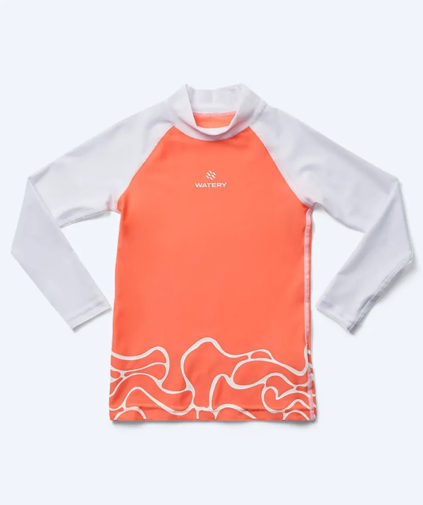 Sale Watery UV-trøje til børn - Chilton Langærmet Rashguard - Lyserød/hvid