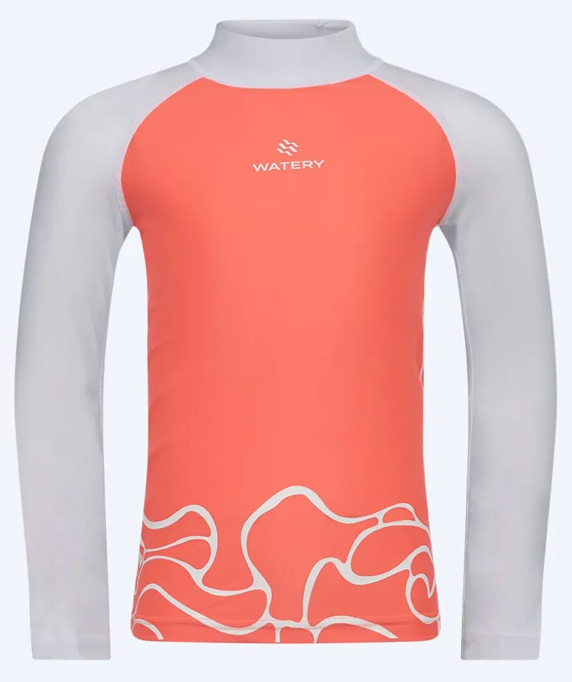 Sale Watery UV-trøje til børn - Chilton Langærmet Rashguard - Lyserød/hvid