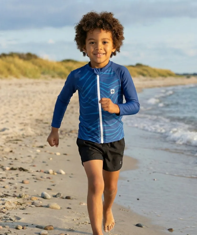 Clearance Watery UV-trøje til børn - Fjord Langærmet Rashguard - Mørkeblå