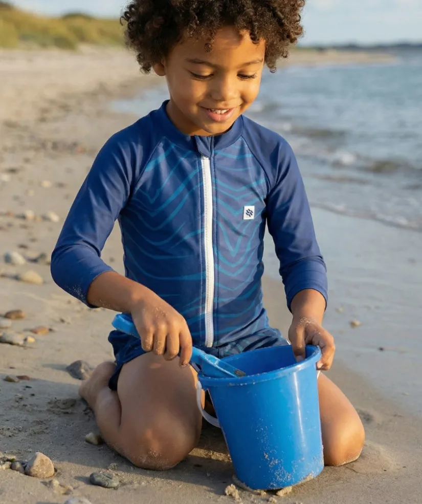 Clearance Watery UV-trøje til børn - Fjord Langærmet Rashguard - Mørkeblå