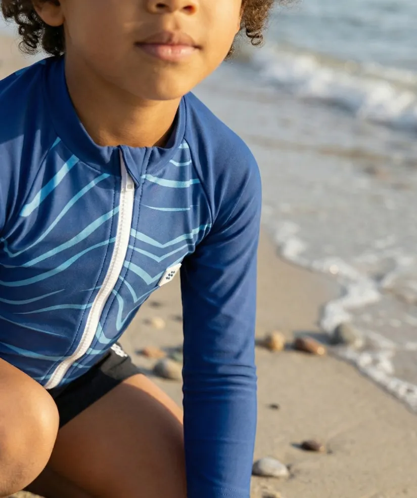 Clearance Watery UV-trøje til børn - Fjord Langærmet Rashguard - Mørkeblå