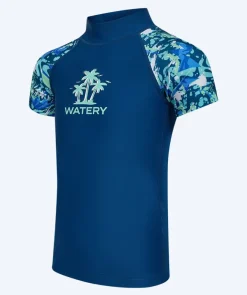 New Watery UV-trøje til børn - Katsu Kortærmet Rashguard - Lyseblå/mørkeblå