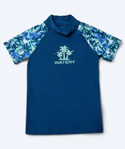 New Watery UV-trøje til børn - Katsu Kortærmet Rashguard - Lyseblå/mørkeblå