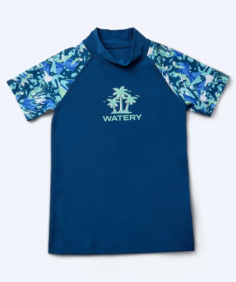 New Watery UV-trøje til børn - Katsu Kortærmet Rashguard - Lyseblå/mørkeblå