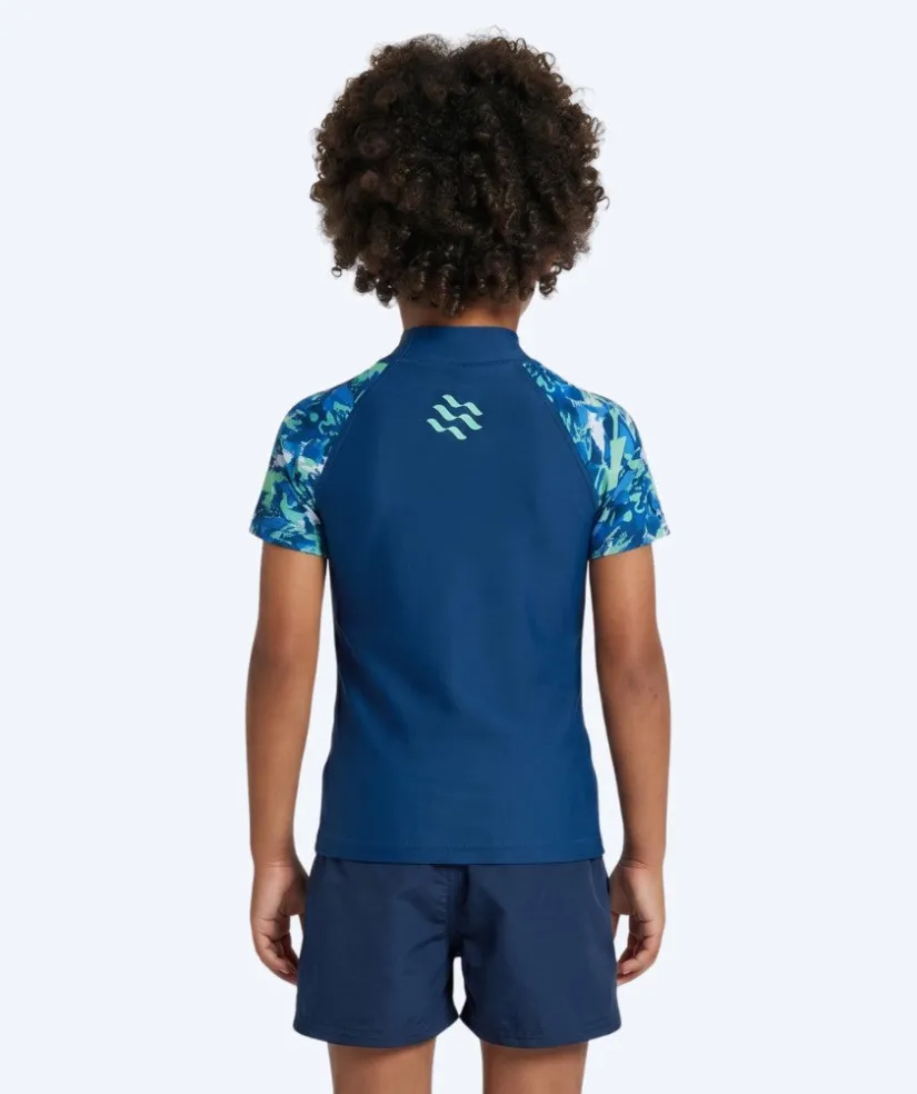 New Watery UV-trøje til børn - Katsu Kortærmet Rashguard - Lyseblå/mørkeblå