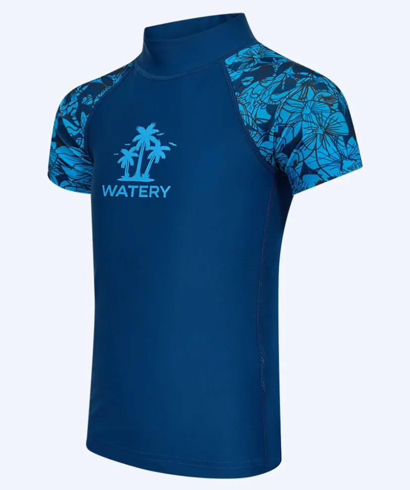 New Watery UV-trøje til børn - Katsu Kortærmet Rashguard - Blå/mørkeblå