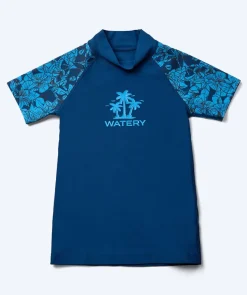 New Watery UV-trøje til børn - Katsu Kortærmet Rashguard - Blå/mørkeblå