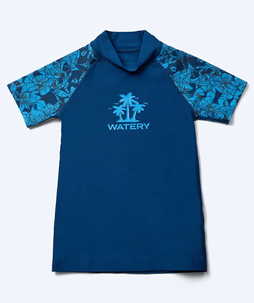 New Watery UV-trøje til børn - Katsu Kortærmet Rashguard - Blå/mørkeblå