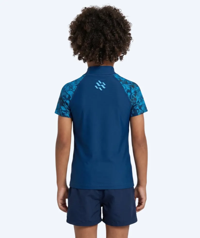 New Watery UV-trøje til børn - Katsu Kortærmet Rashguard - Blå/mørkeblå