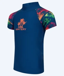 Online Watery UV-trøje til børn - Katsu Kortærmet Rashguard - Multi/mørkeblå