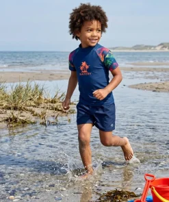 Online Watery UV-trøje til børn - Katsu Kortærmet Rashguard - Multi/mørkeblå