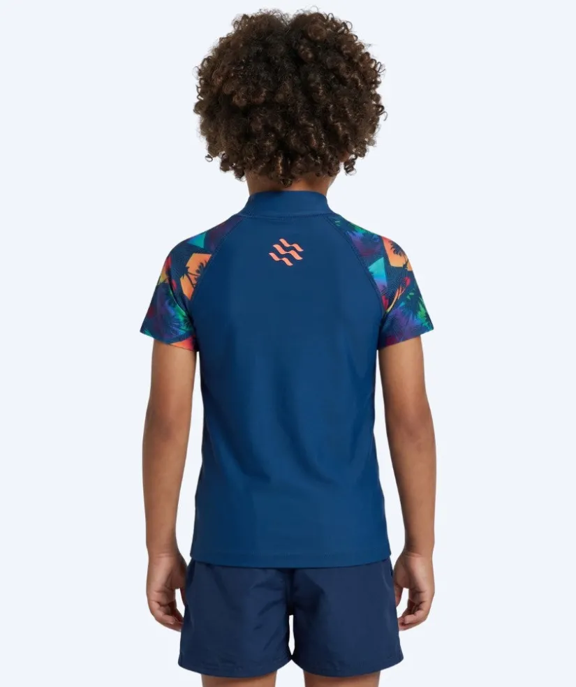 Online Watery UV-trøje til børn - Katsu Kortærmet Rashguard - Multi/mørkeblå