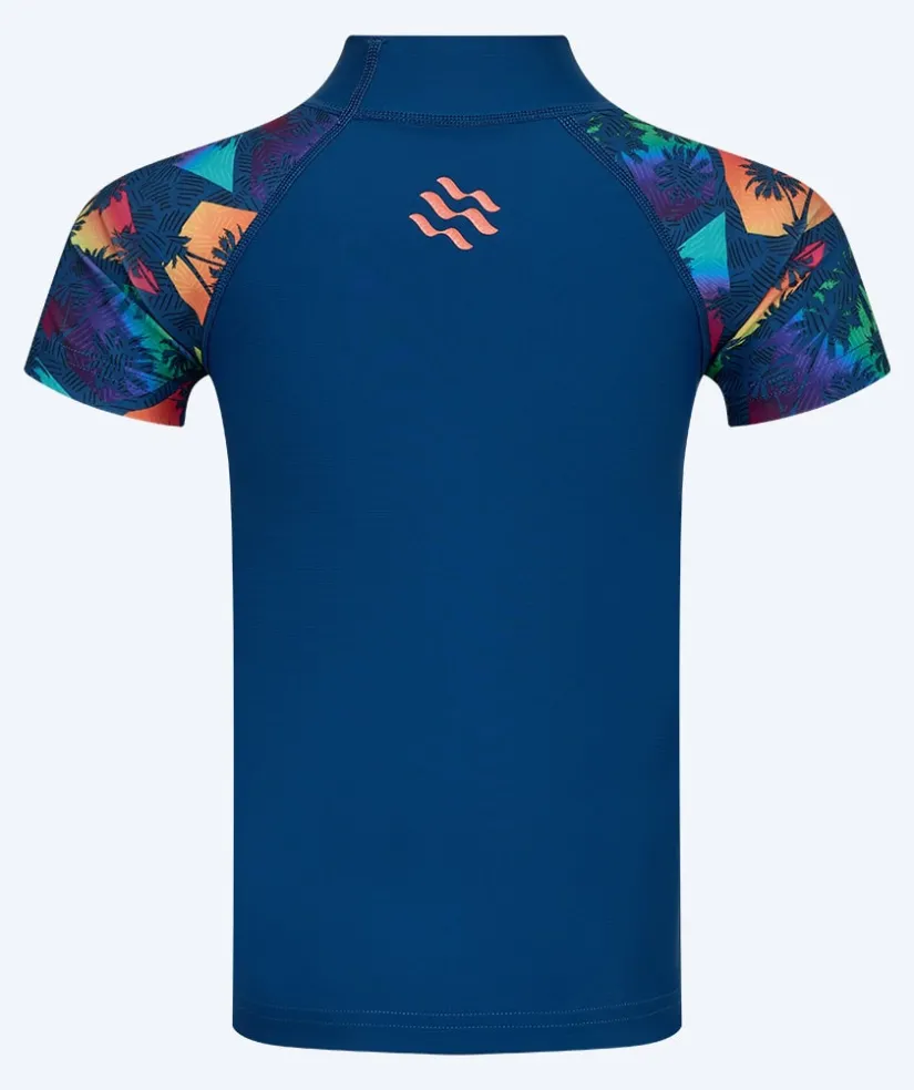 Online Watery UV-trøje til børn - Katsu Kortærmet Rashguard - Multi/mørkeblå