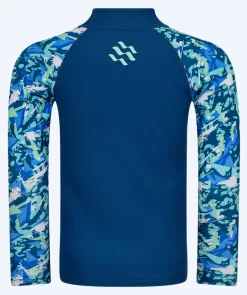 Online Watery UV-trøje til børn - Katsu Langærmet Rashguard - Lyseblå/mørkeblå