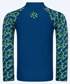 Clearance Watery UV-trøje til børn - Katsu Langærmet Rashguard - Grøn/mørkeblå