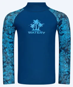 Hot Watery UV-trøje til børn - Katsu Langærmet Rashguard - Blå/mørkeblå