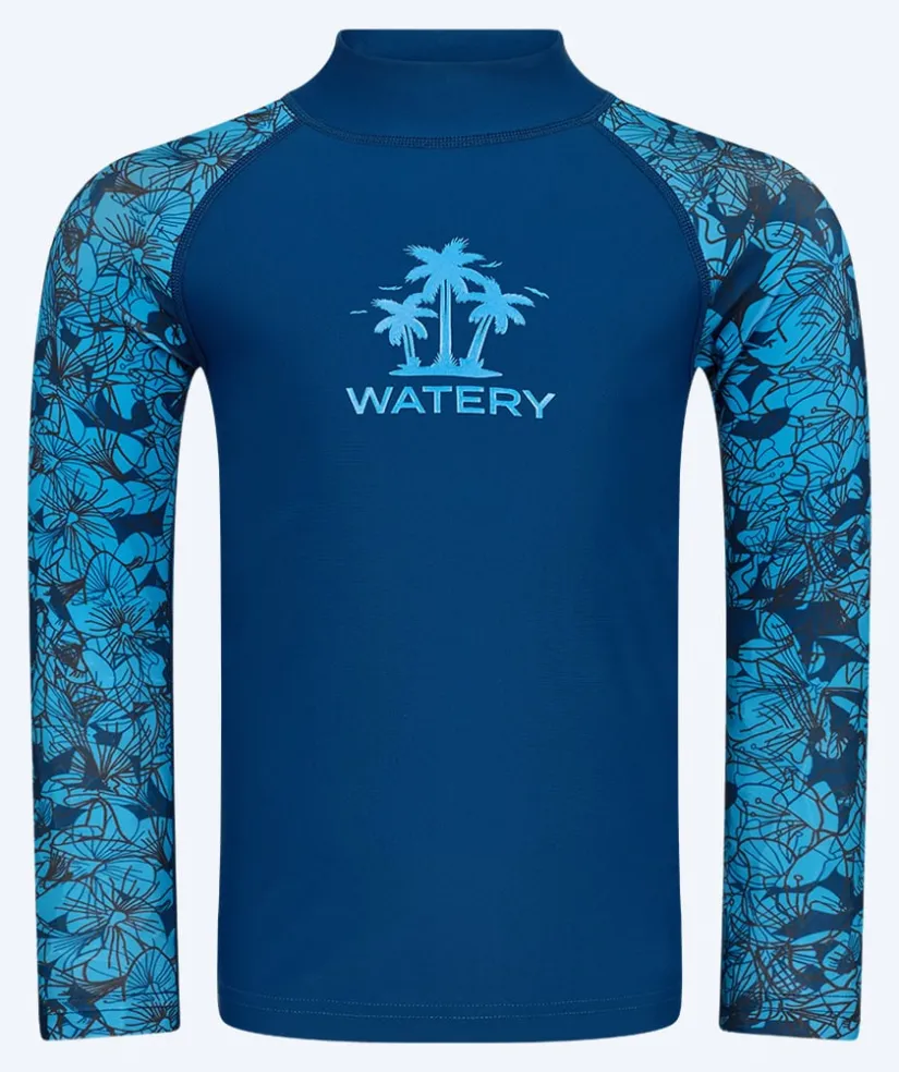 Hot Watery UV-trøje til børn - Katsu Langærmet Rashguard - Blå/mørkeblå