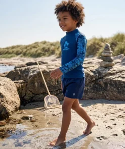 Hot Watery UV-trøje til børn - Katsu Langærmet Rashguard - Blå/mørkeblå