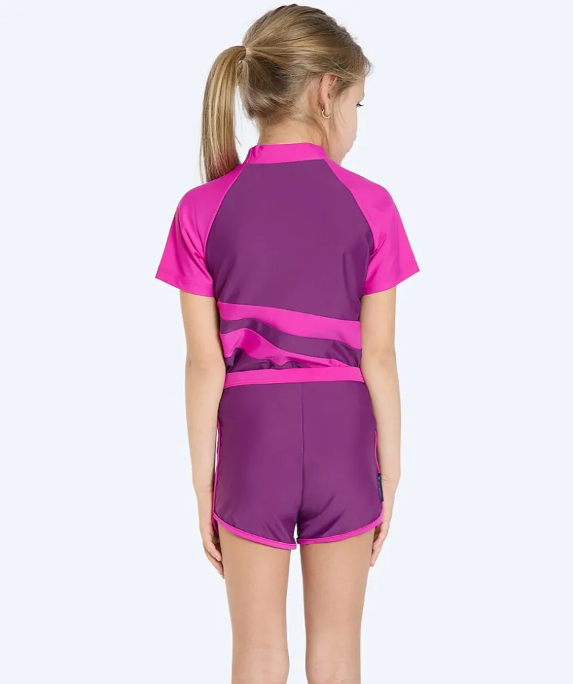 Clearance Watery UV-trøje til børn - Manami Kortærmet Rashguard - Lilla