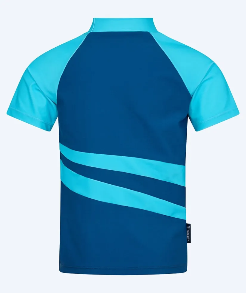 Outlet Watery UV-trøje til børn - Manami Kortærmet Rashguard - Atlantic Blue